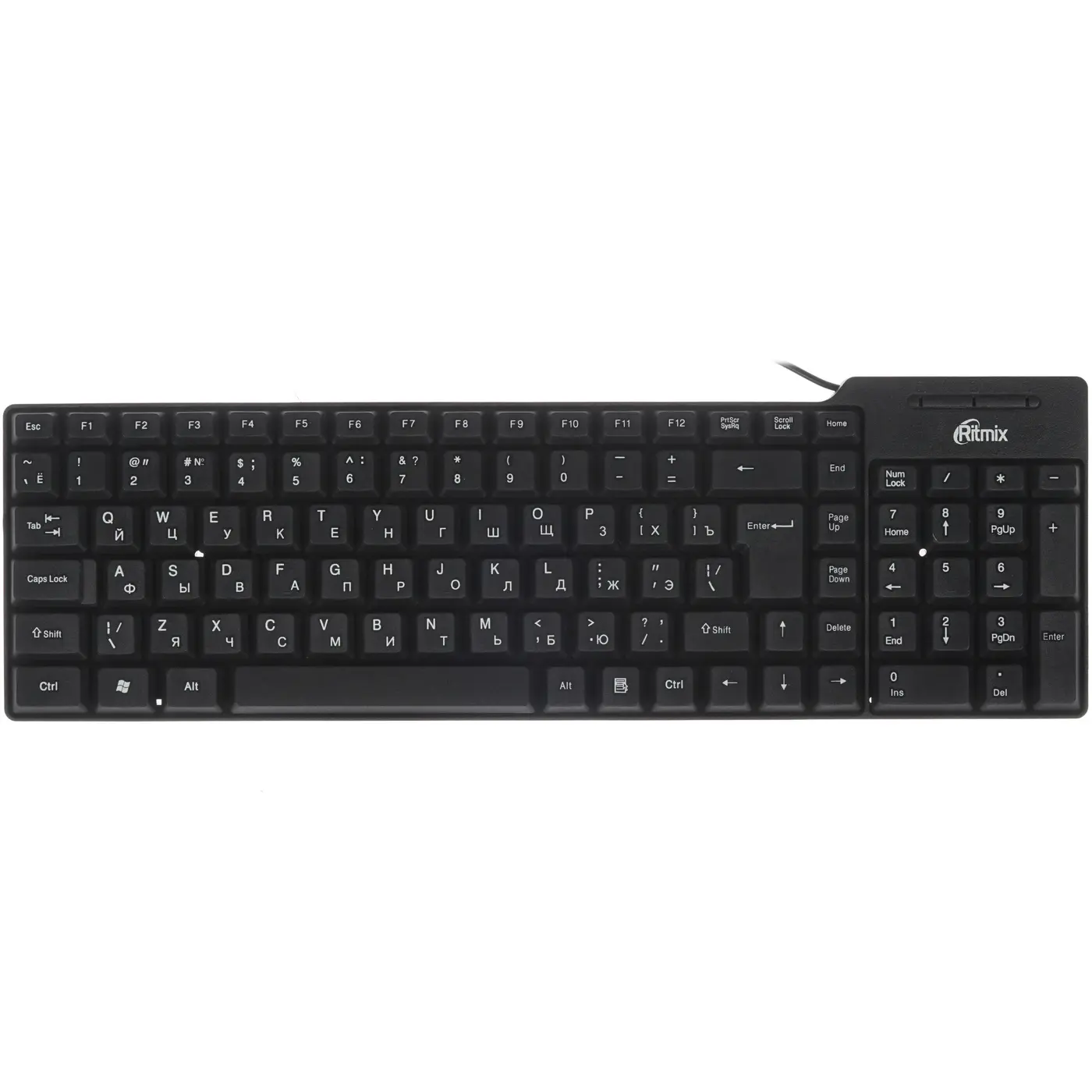 Клавиатура проводная Ritmix RKB-100 Black (RKB-100 BLK) 1 Клавиатура проводная Ritmix RKB-100 Black (RKB-100 BLK) 1