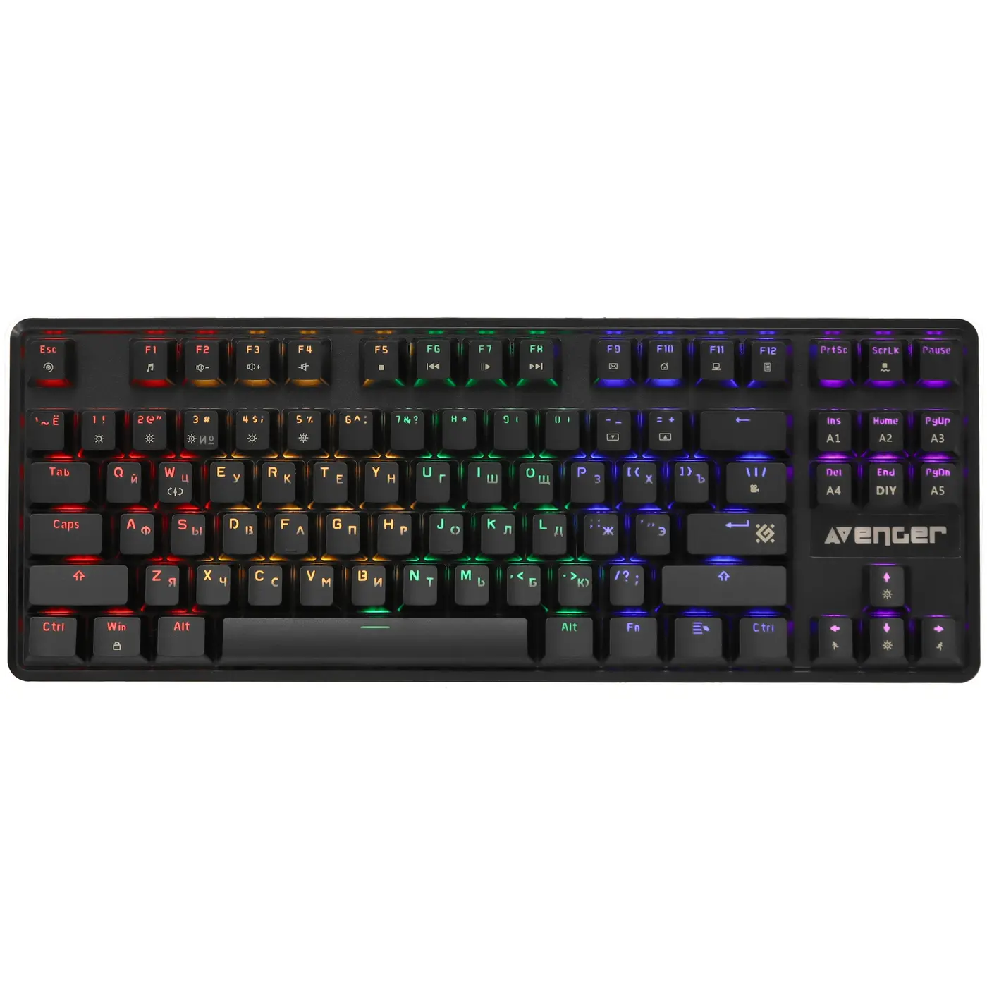 Клавиатура механическая DEFENDER Avenger GK-412 RU,Rainbow,красн.свитчи,87кн 45410 1 Клавиатура механическая DEFENDER Avenger GK-412 RU,Rainbow,красн.свитчи,87кн 45410 1
